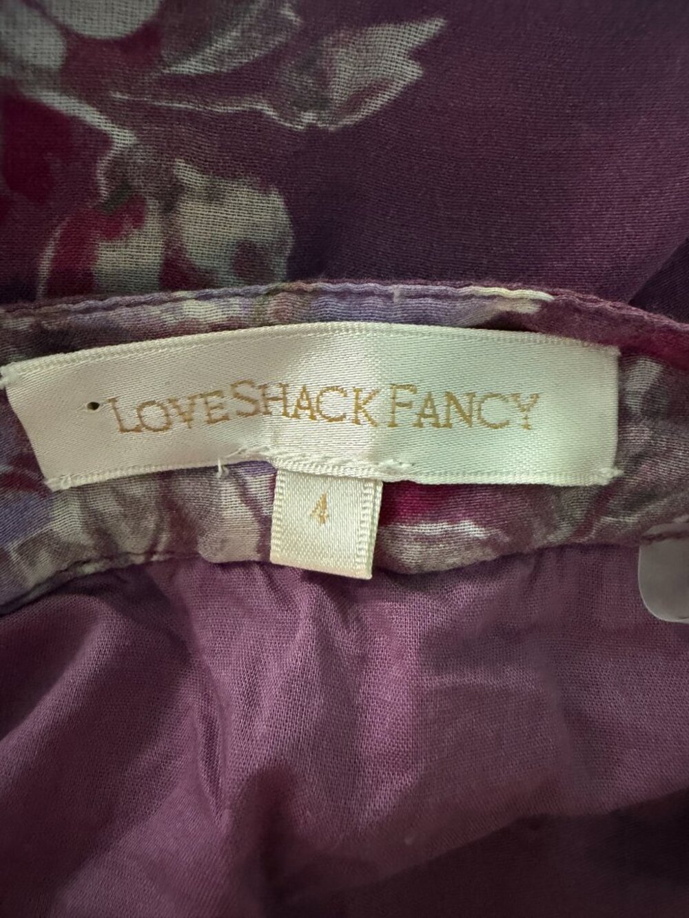 Love Shack Fancy maxi skirt in purple/merlot, summer, fairycore, sz 4 - Picture 2 of 6
